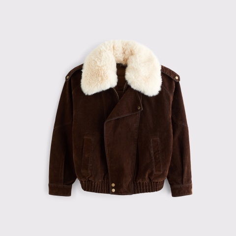 Женские куртки Abercrombie & Fitch Convertible Flocked Denim Bomber Jacket