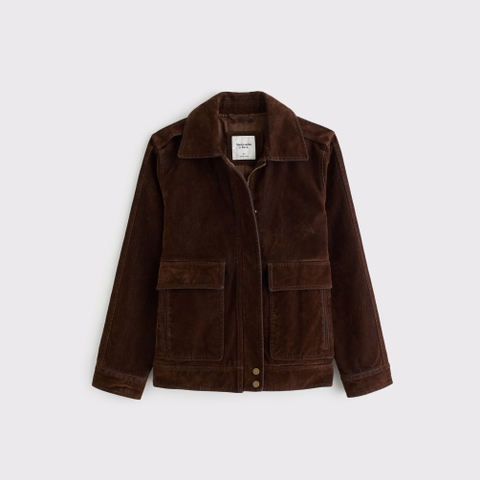 Женские куртки Abercrombie & Fitch Flocked Denim Straight Cut Jacket