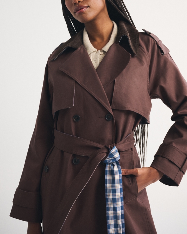Classic Trench Coat, Dark Brown view 2