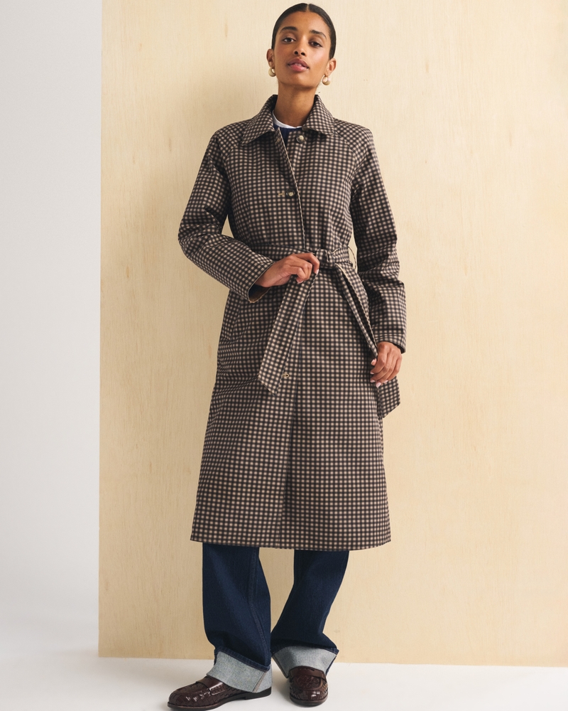 100% Cotton 2-in-1 Reversible Long Mac Coat - thumbnail 9