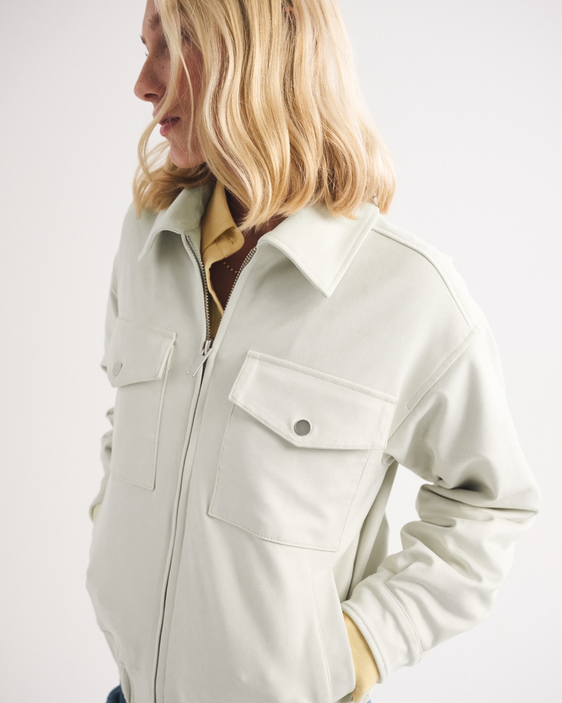 Vegan Suede Bomber Jacket - thumbnail 2