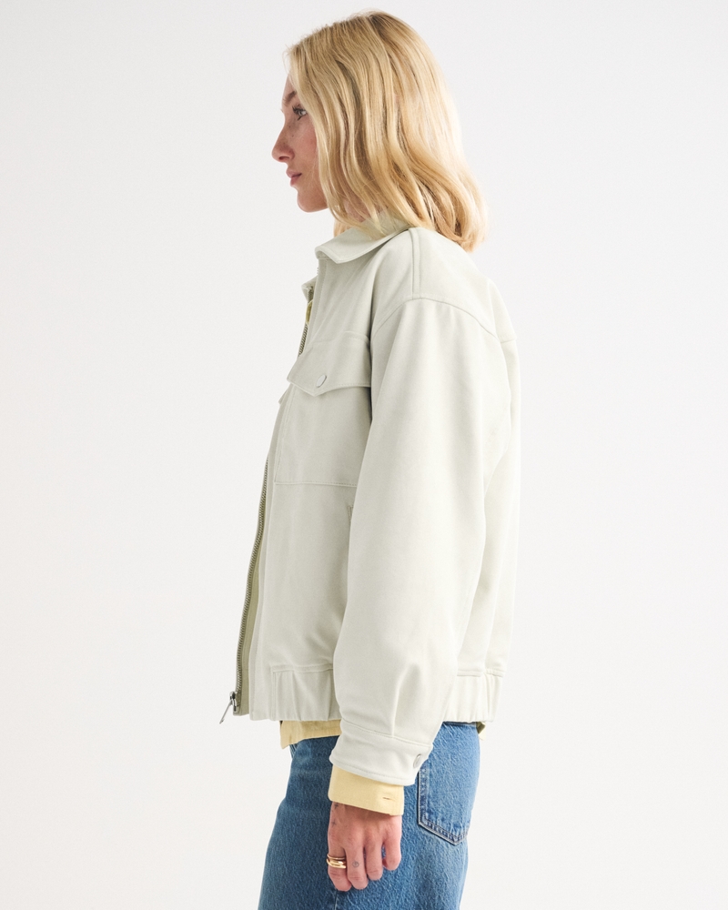 Vegan Suede Bomber Jacket - thumbnail 4
