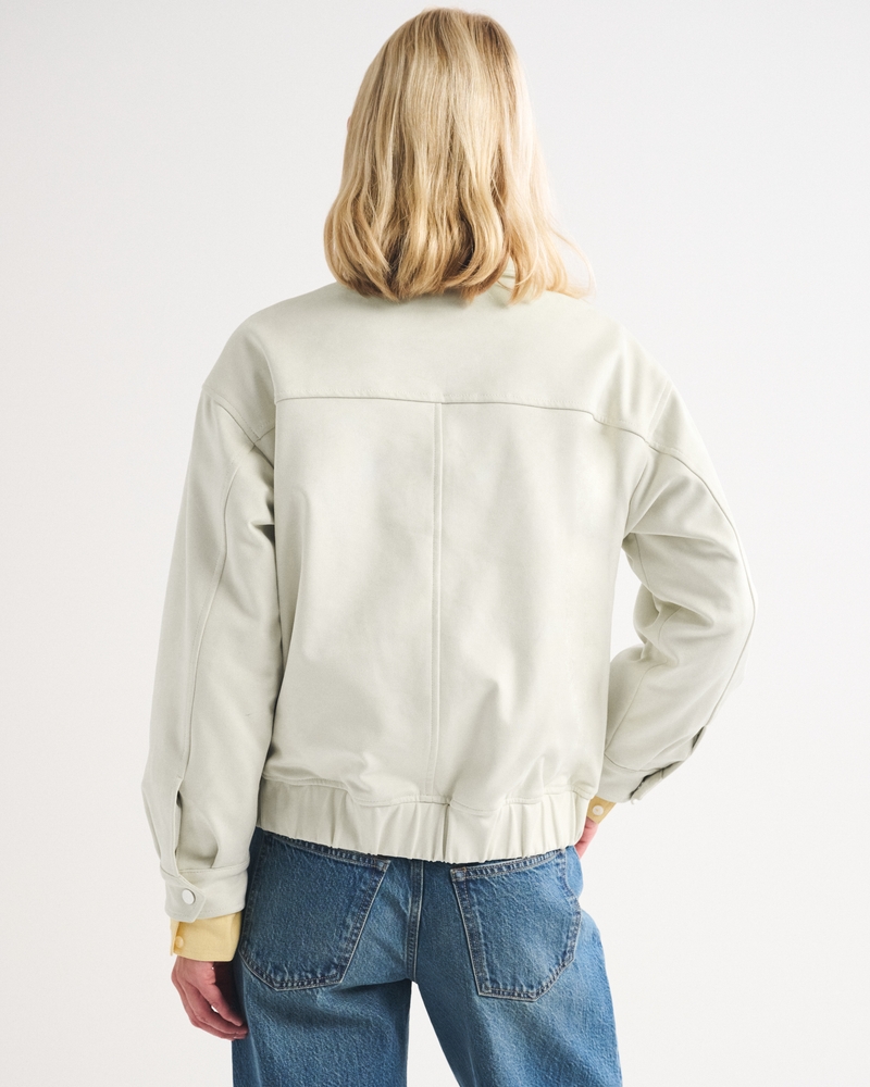 Vegan Suede Bomber Jacket - thumbnail 5
