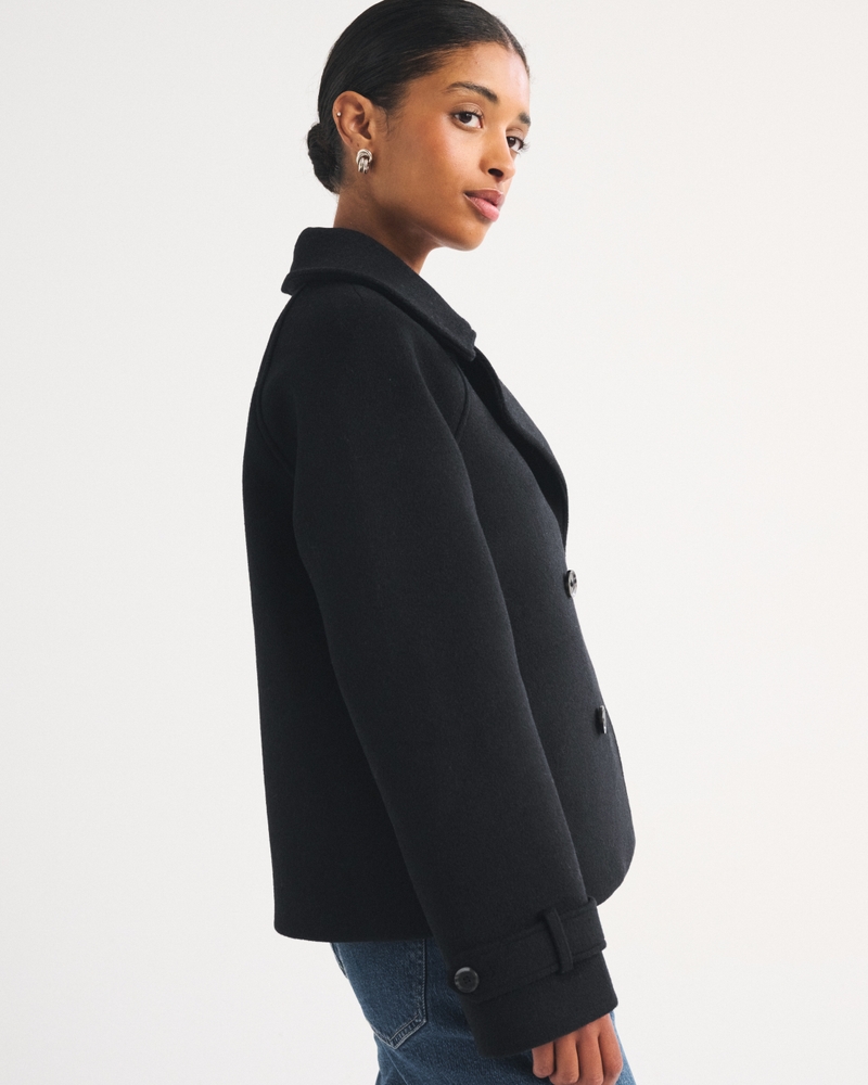A&F Carrie Short Wool-Blend Trench Coat - thumbnail 9