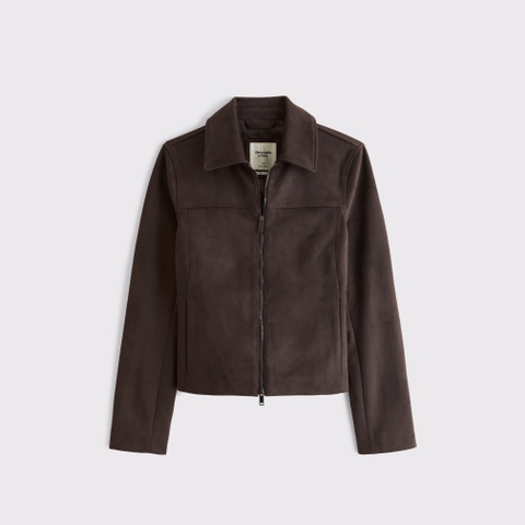 Женские куртки Abercrombie & Fitch Slim Zip Vegan Suede Jacket