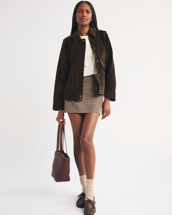 Velvet Denim Jacket, Dark Brown view 2