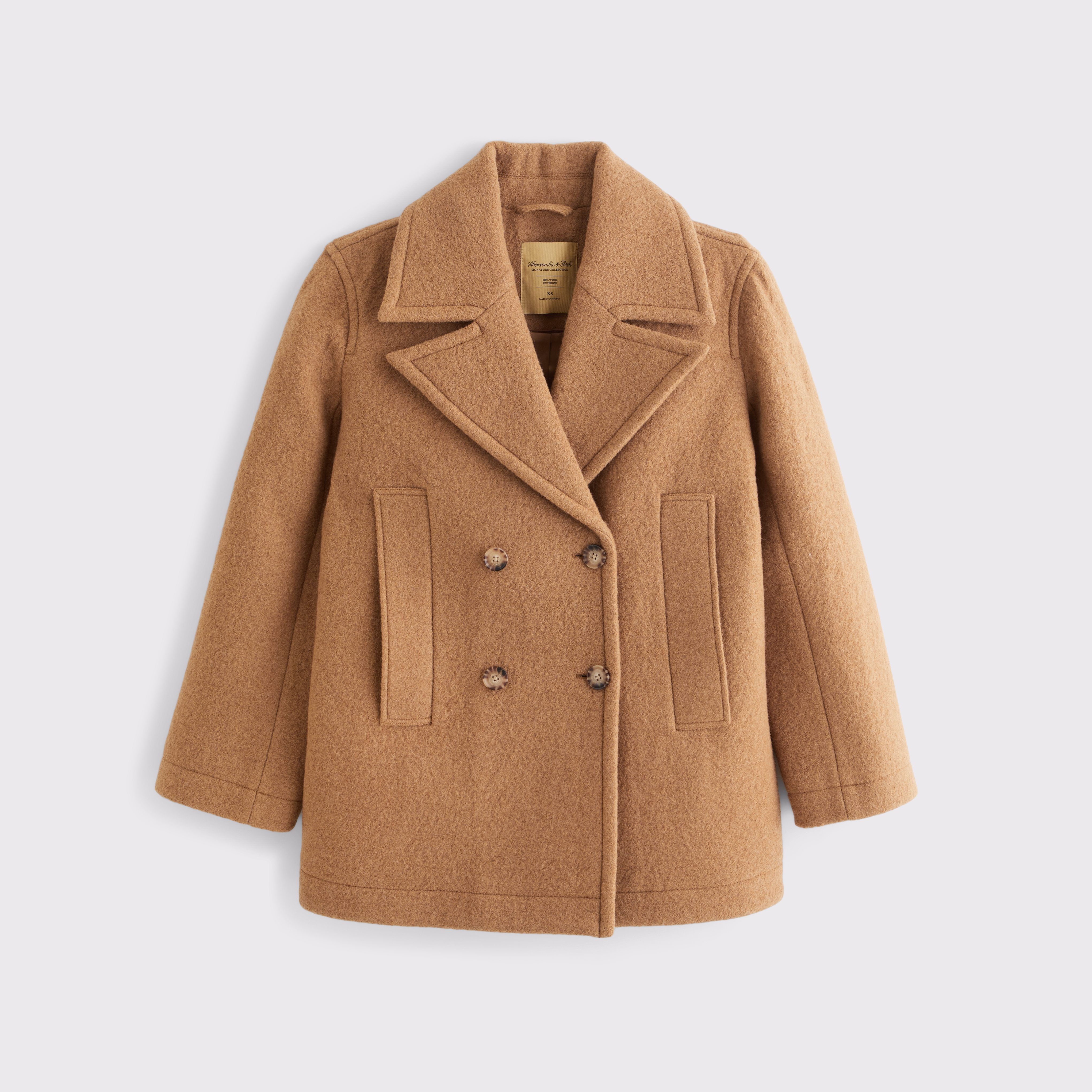 Женское пальто Abercrombie & Fitch 100% Wool Mid-Length, цвет: Верблюжий