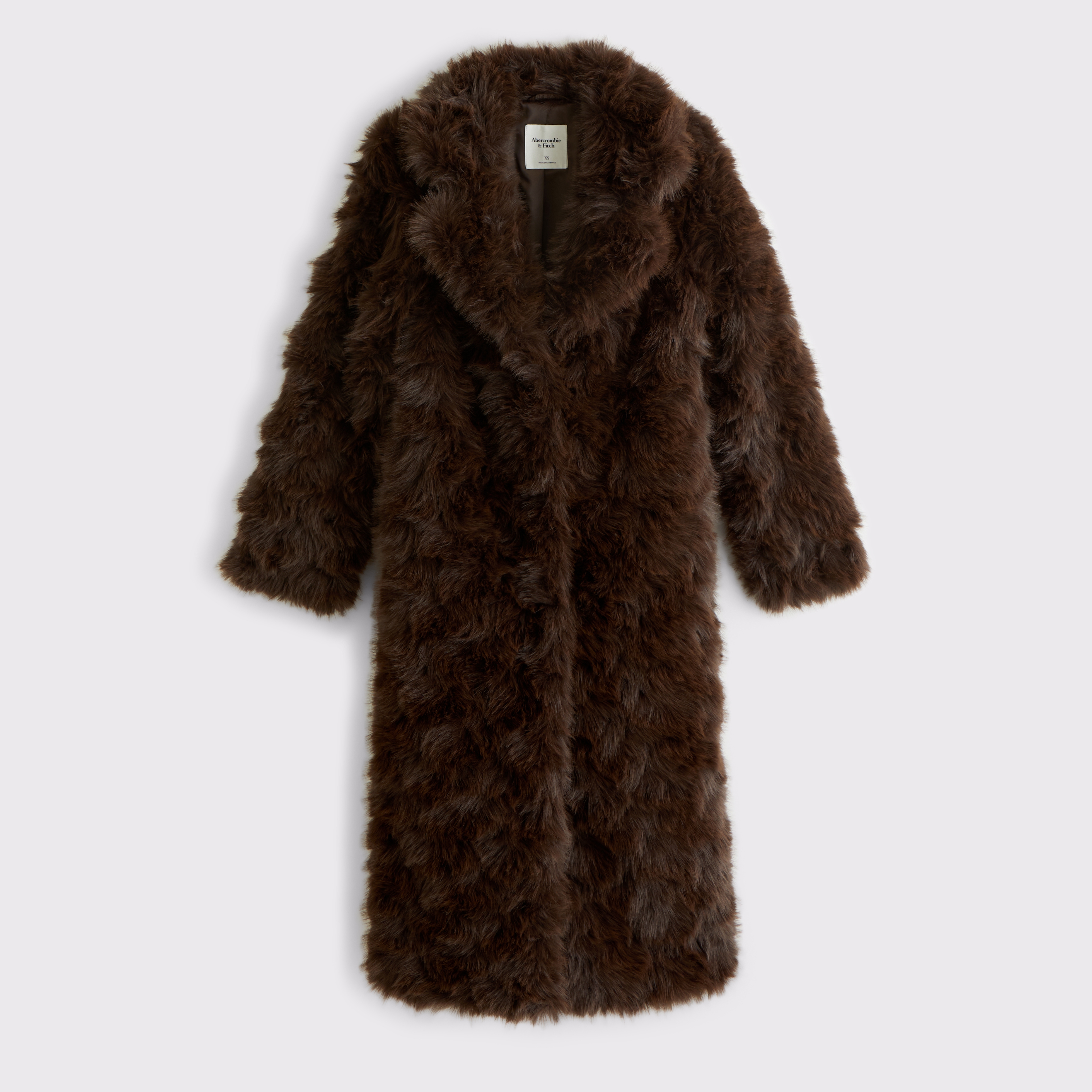 Женское пальто Abercrombie & Fitch Faux Fur Long, цвет: Коричневый — фото 1