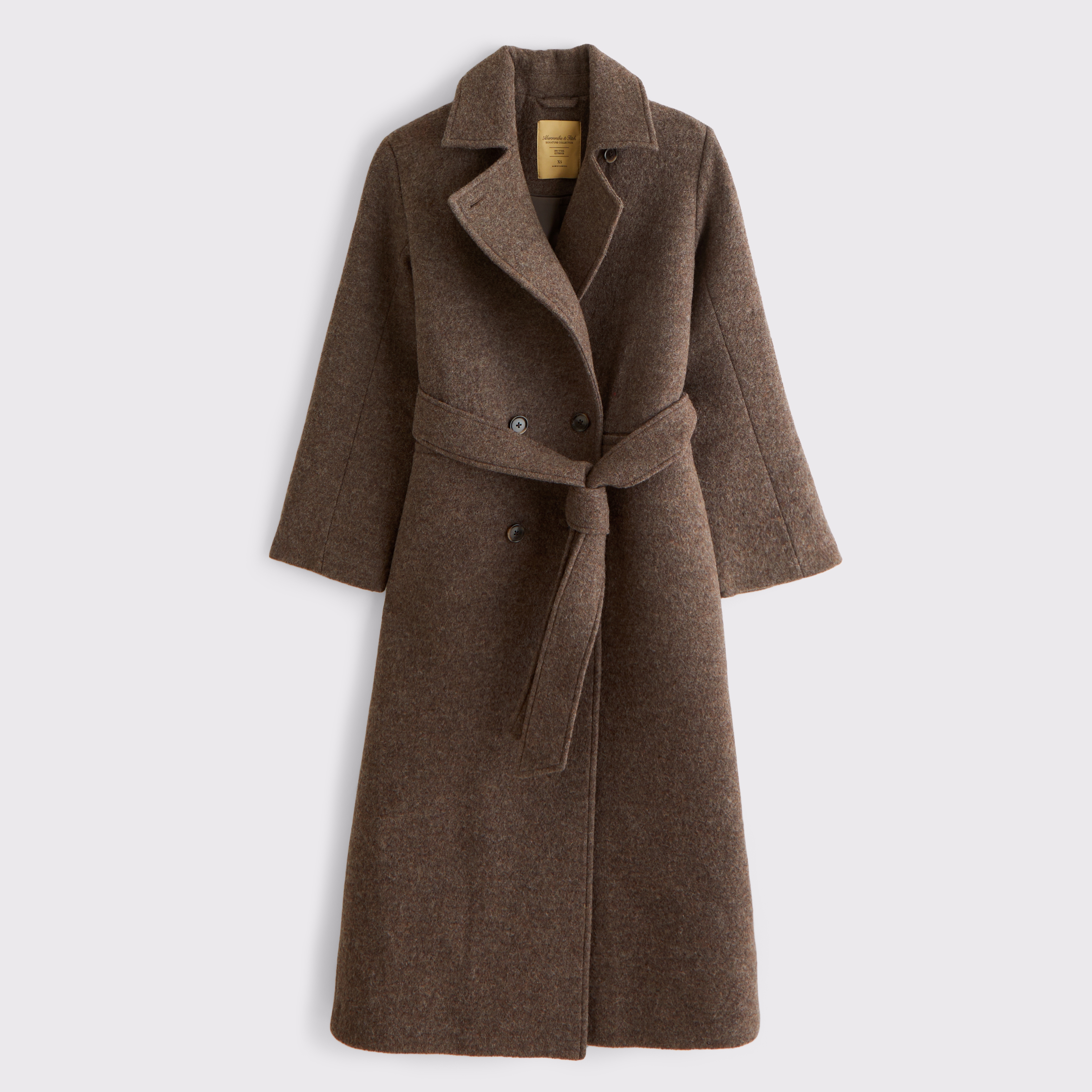 Женское пальто Abercrombie & Fitch 100% Wool Belted, цвет: Коричневый