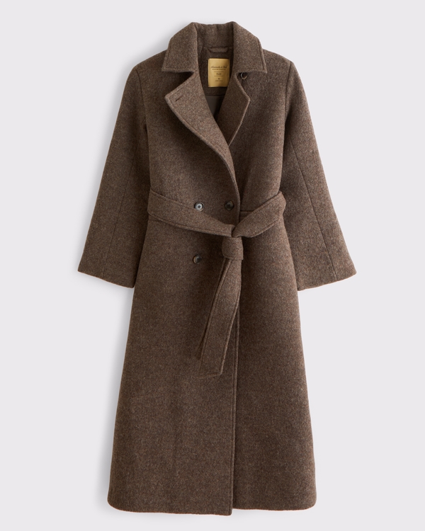 Women's 100% Wool Belted Coat | Women's Coats & Jackets