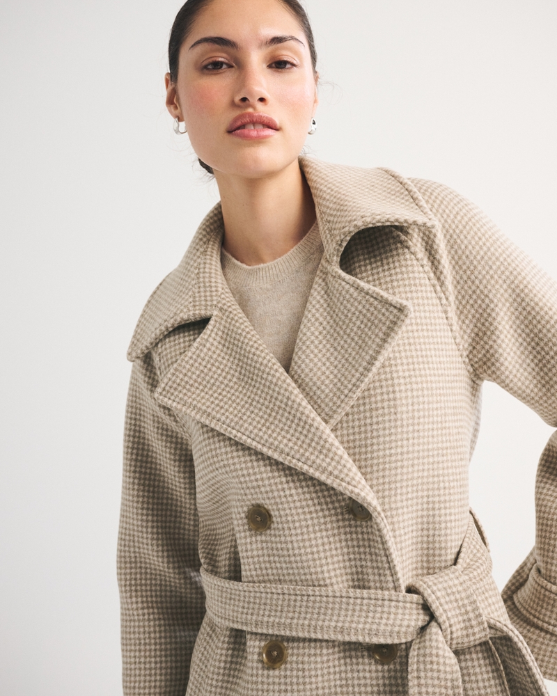 A&F Carrie Wool-Blend Trench Coat