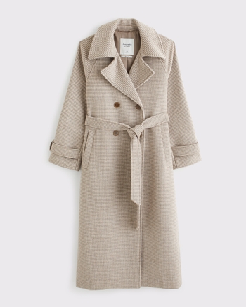 A&F Carrie Wool-Blend Trench Coat