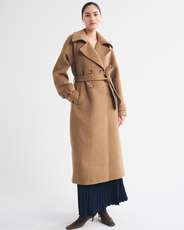 A&F Carrie Wool-Blend Trench Coat