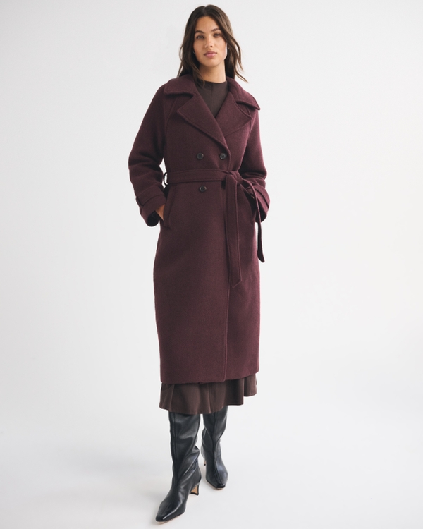 A&F Carrie Wool-Blend Trench Coat