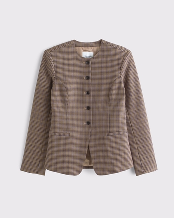 Collarless Suiting Blazer