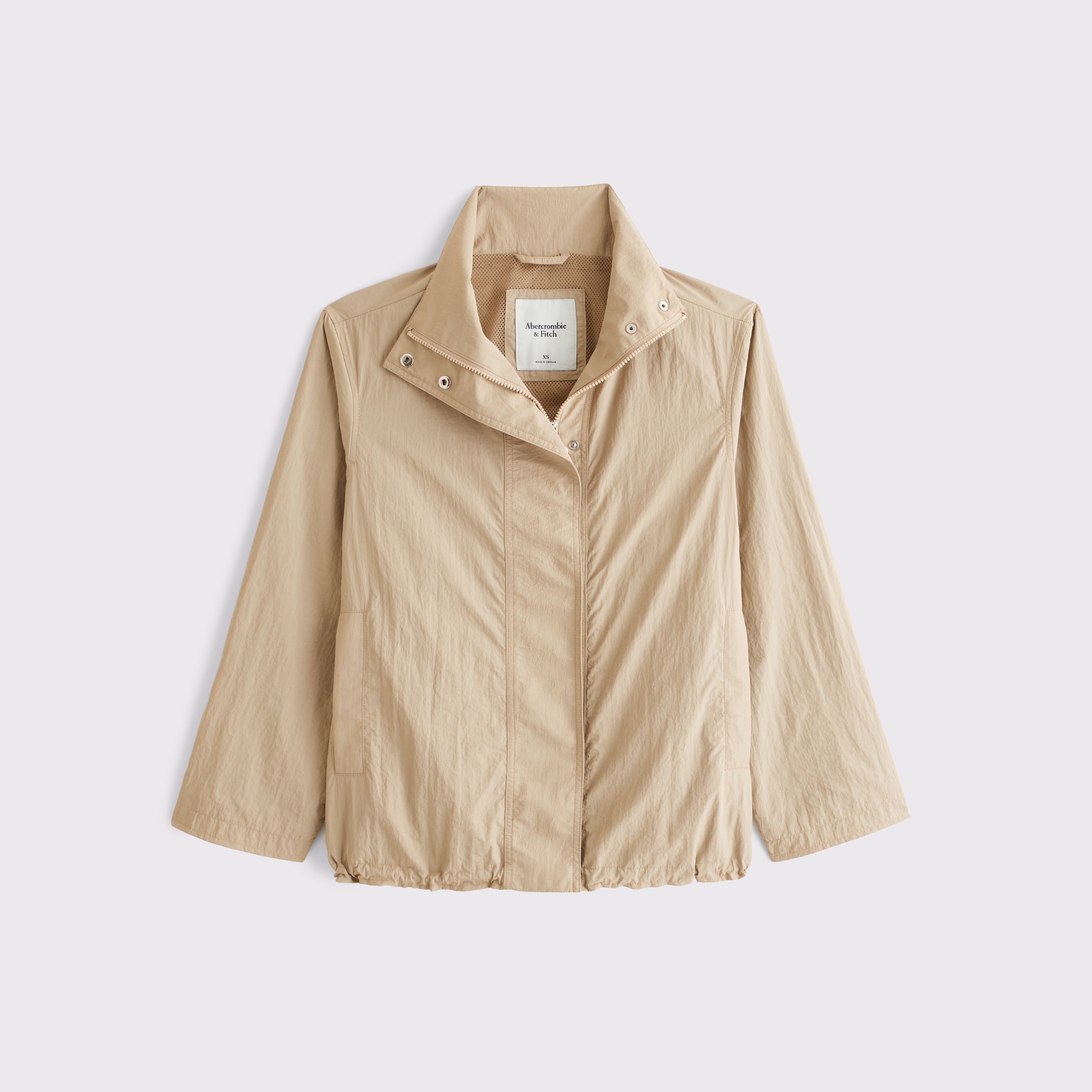 Женская куртка Abercrombie & Fitch Nylon Mock Neck, цвет: Рыжевато-коричневый — фото 1