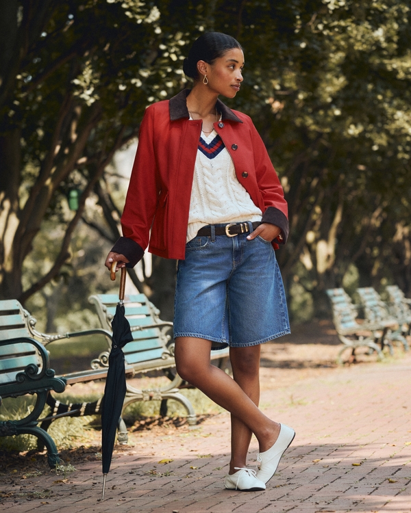 Short Barn Jacket, Vivid Red view 1
