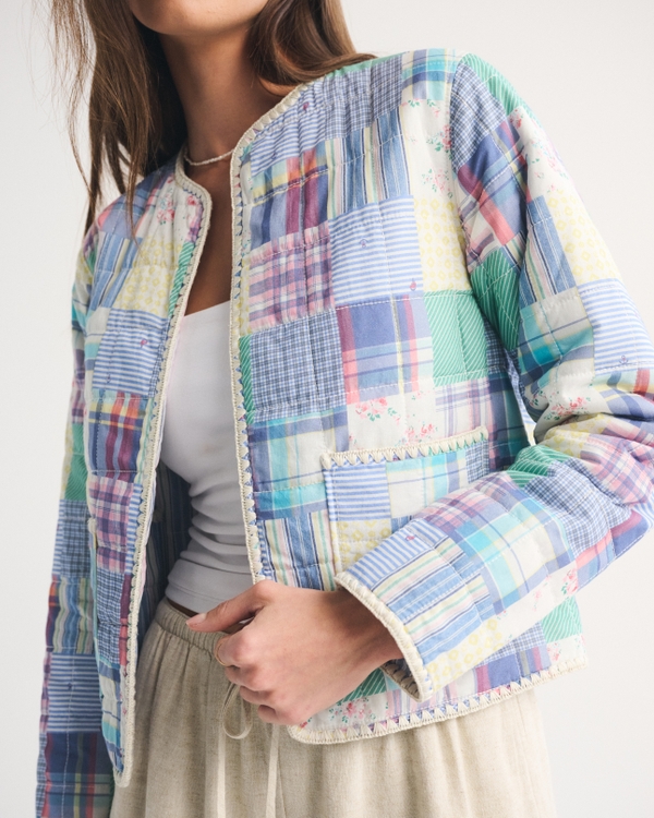 Reversible Collarless Quilted Jacket