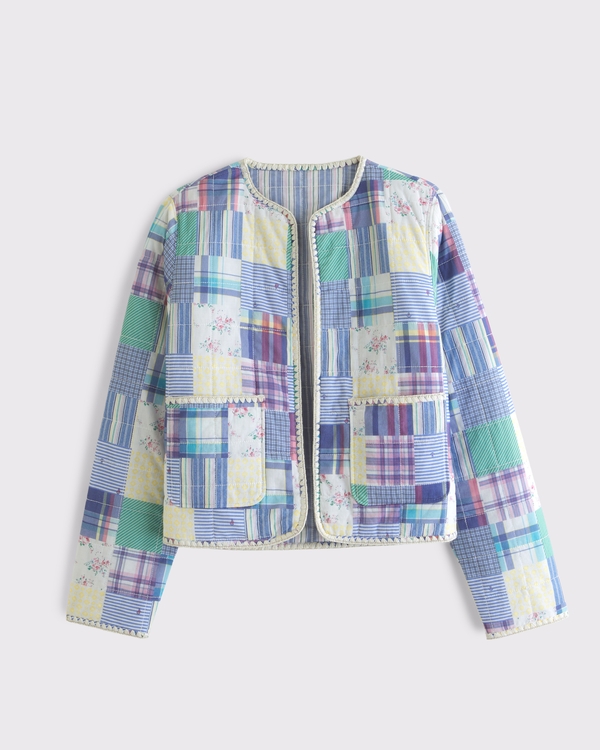 Reversible Collarless Quilted Jacket
