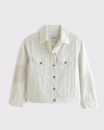 Crochet-Style Easy Denim Trucker Jacket