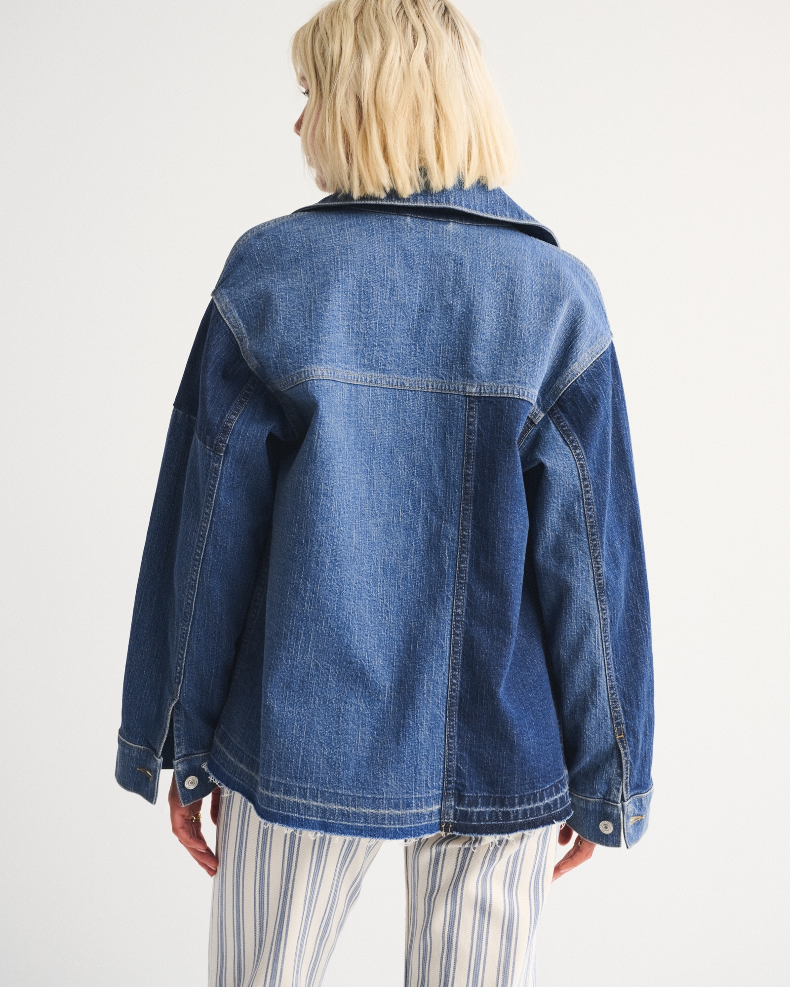Reworked Linen-Blend Denim Shirt Jacket