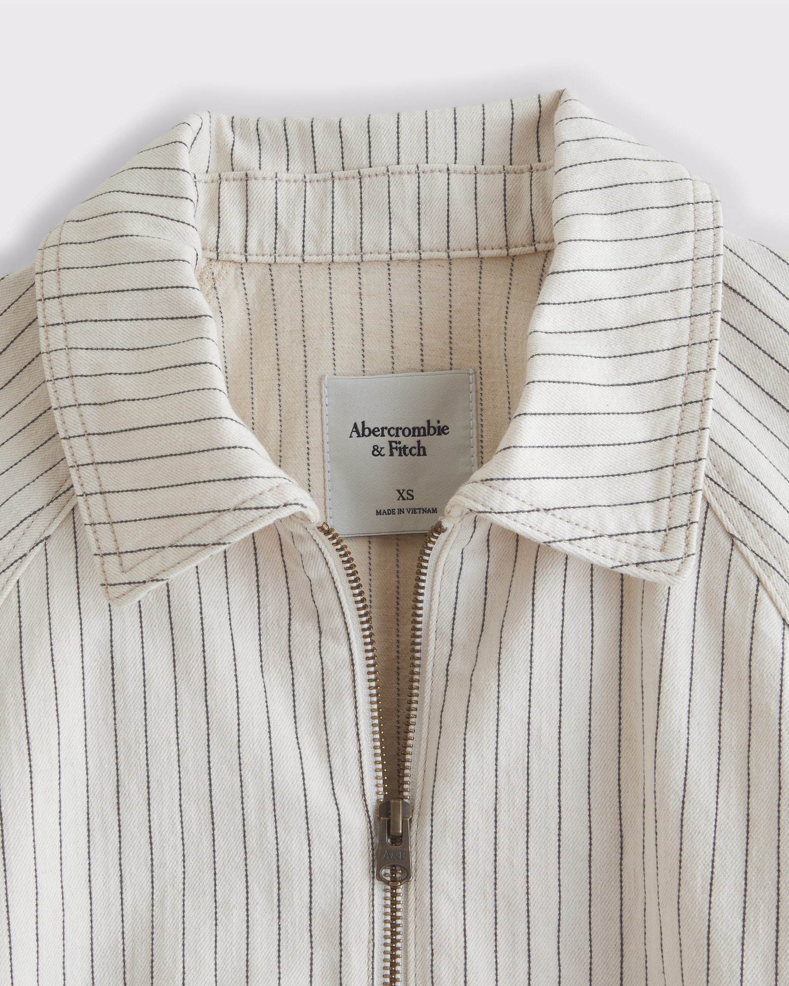 Linen-Blend Denim Bomber Jacket