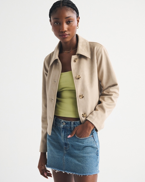 Slim Vegan Suede Jacket