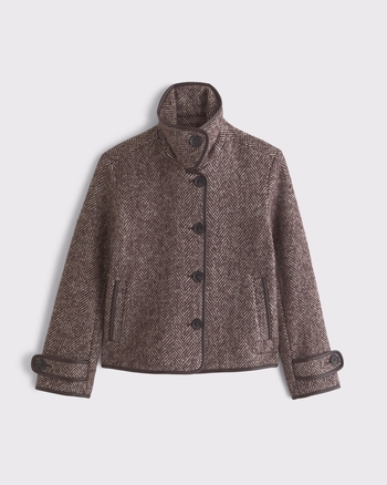 Funnel Neck Wool-Blend Short Coat from Abercrombie & Fitch - $109.99