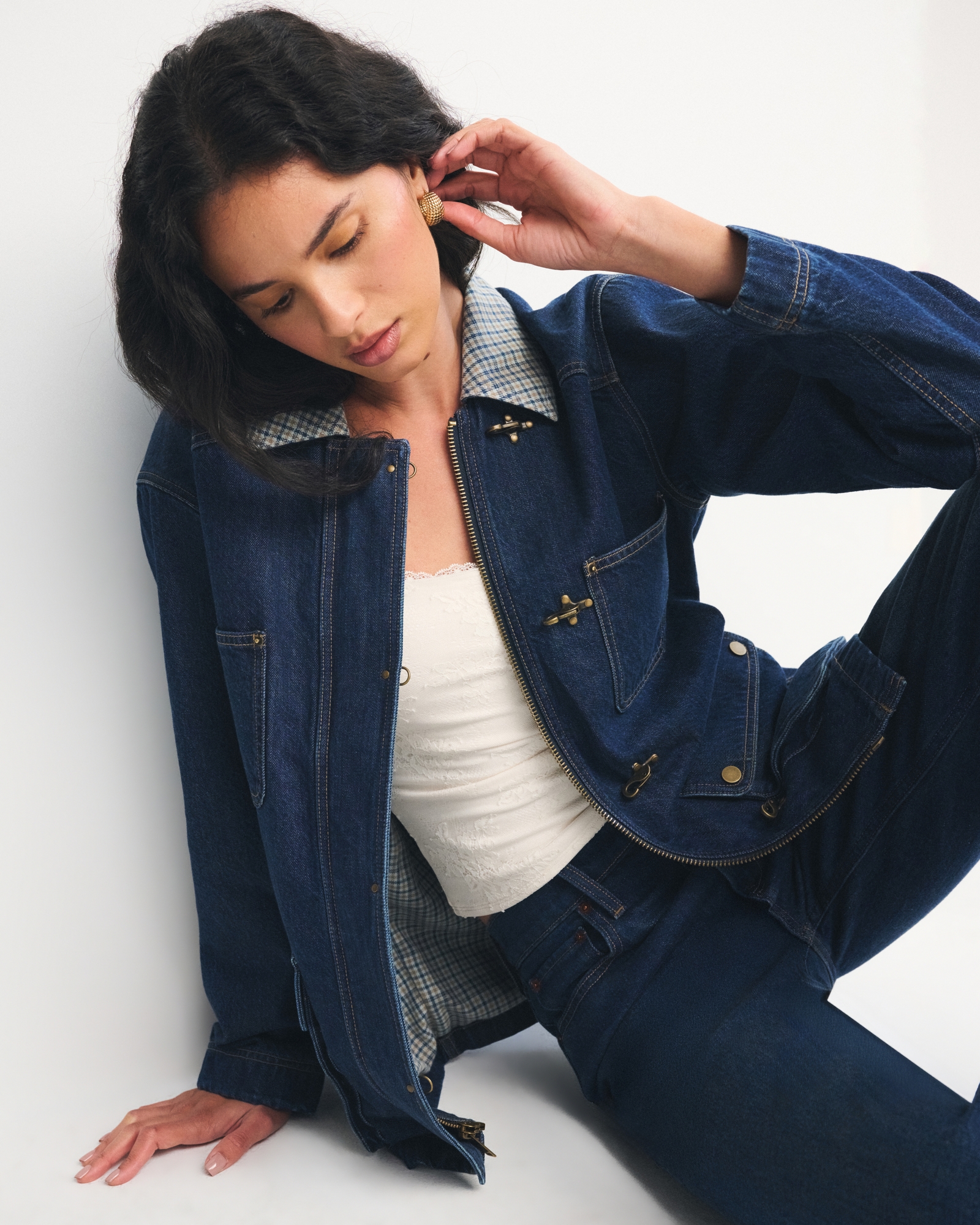Mid-Length Denim Barn Jacket