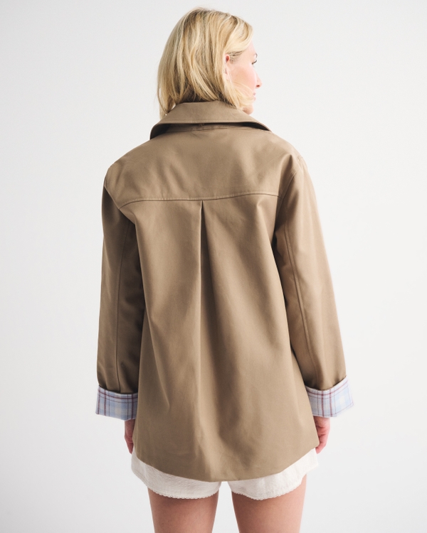 A-Line Removable Scarf Trench Coat