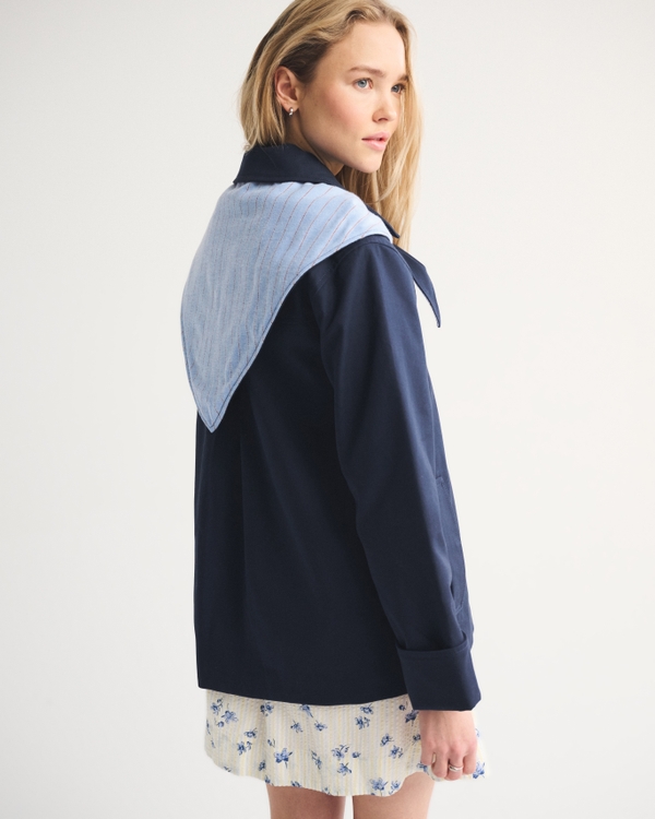 A-Line Removable Scarf Trench Coat