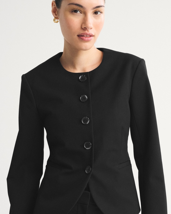A&F Forme Collarless Slim Blazer
