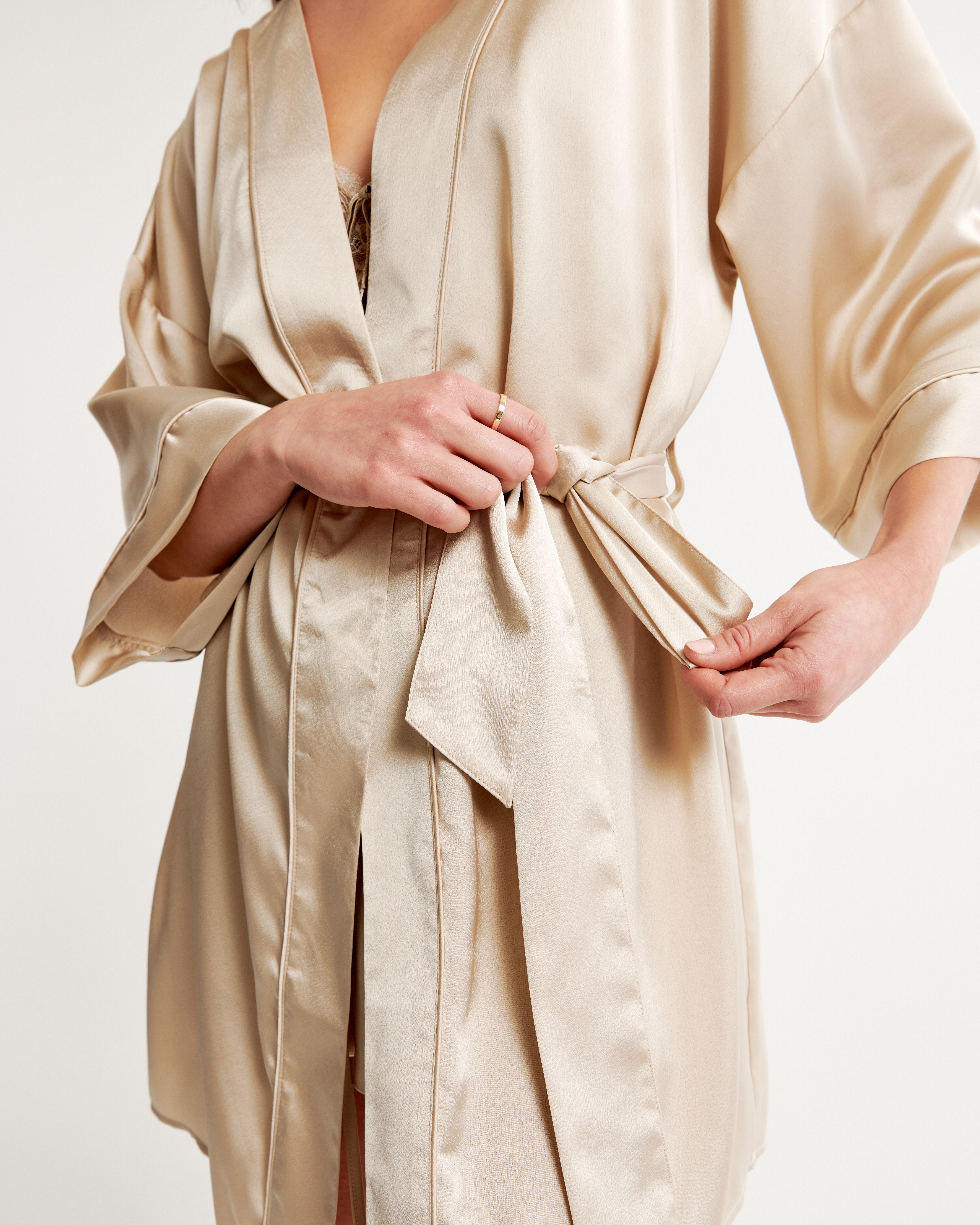 Women s Satin Robe Women s Intimates Sleepwear Abercrombie