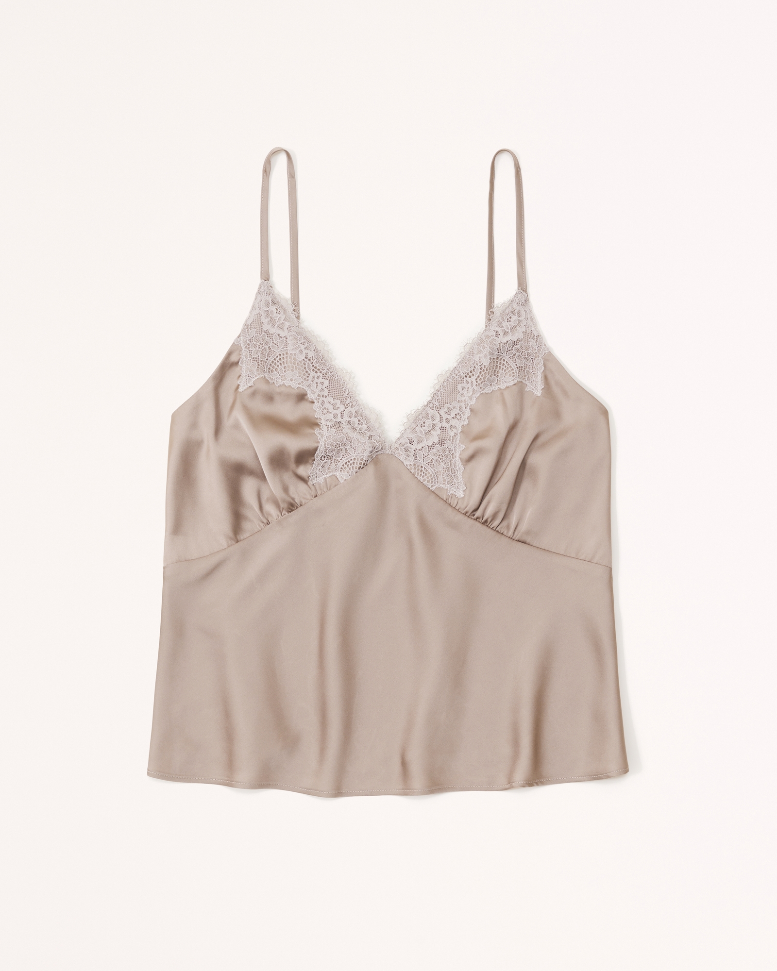 Abercrombie & Fitch silky satin/lace button front cream dressy camisole top  S