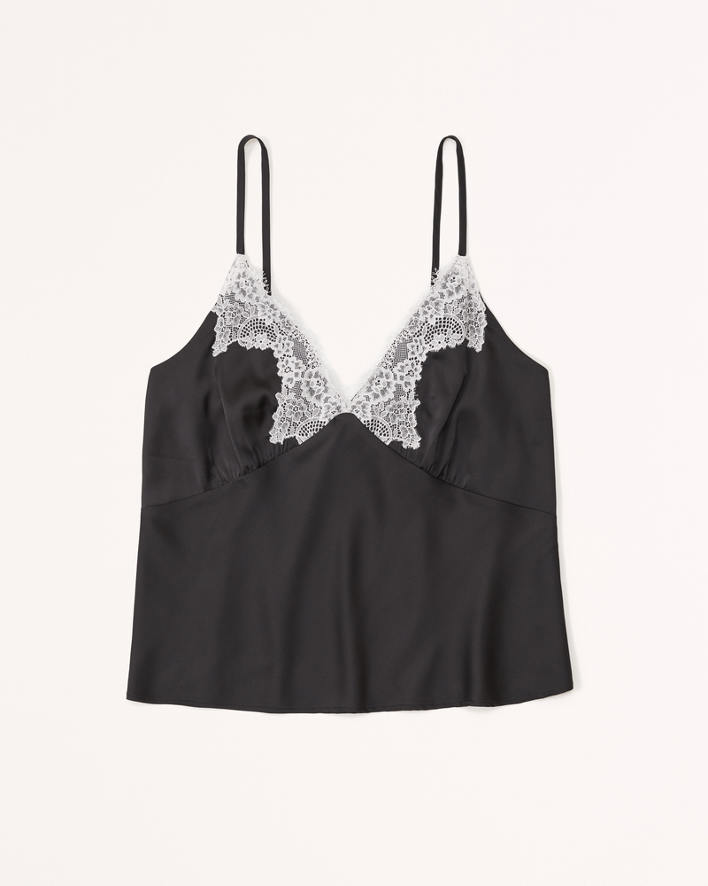 H&M+ Lace-trimmed Tank Top - Black - Ladies