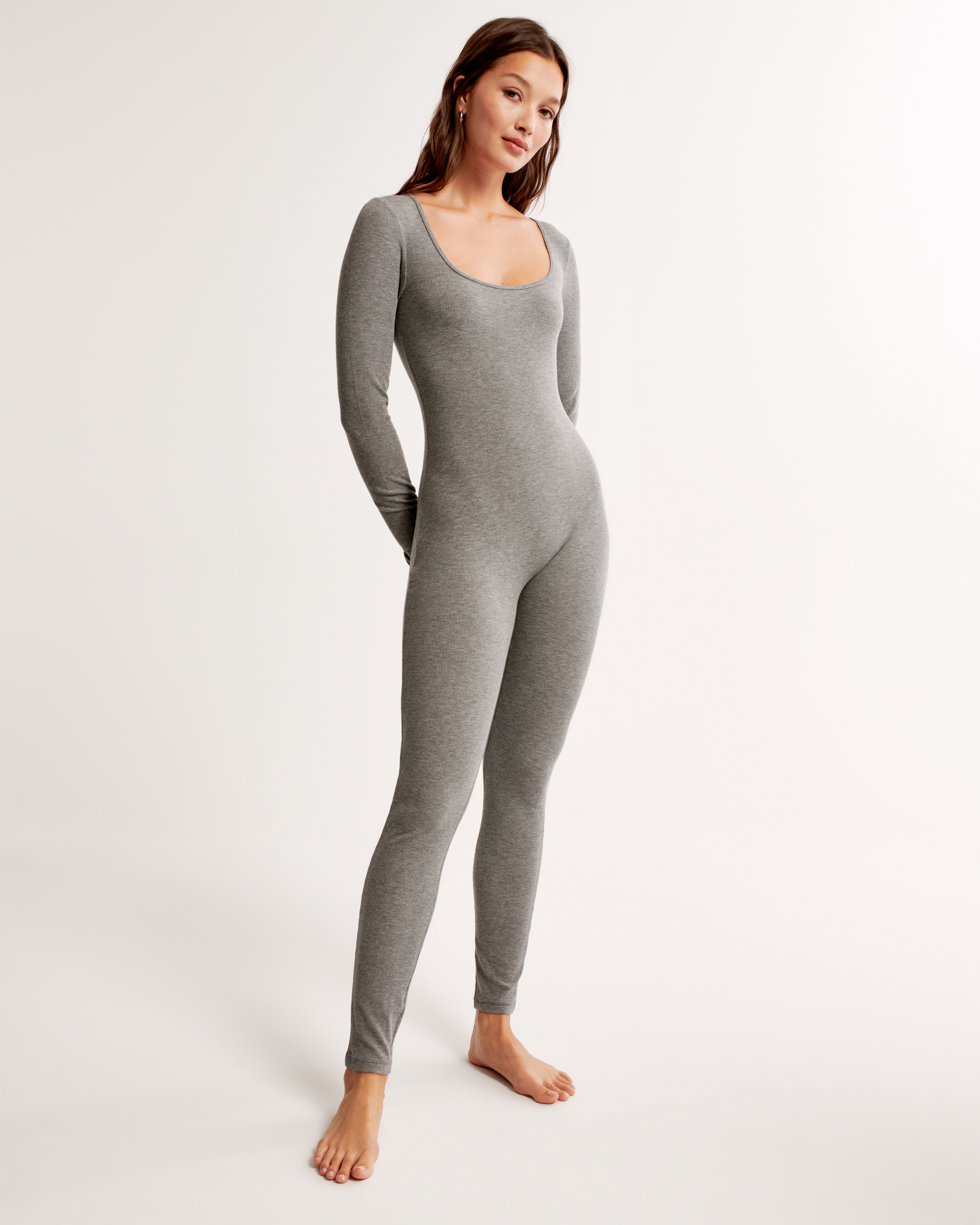 Grey long hot sale sleeve onesie