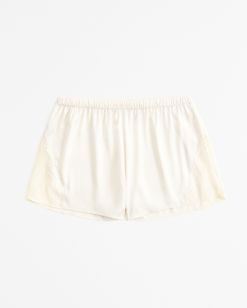 Lace Trim Satin Sleep Shorts