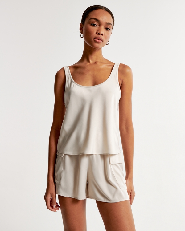Abercrombie & Fitch Caroline Flannel Sleep Shorts ($19) ❤ liked on Polyvore  featuring intimates, sleepwear, pajamas…