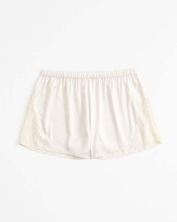 Lace and Satin Sleep Short, Cream