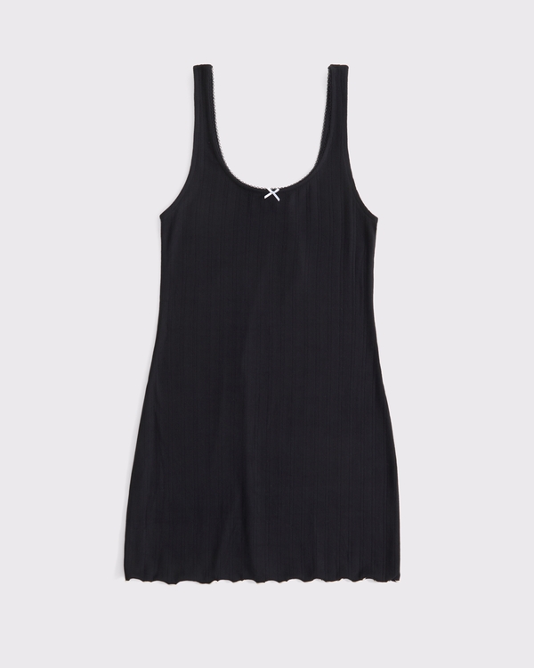 Pointelle Nightie, Black view 1