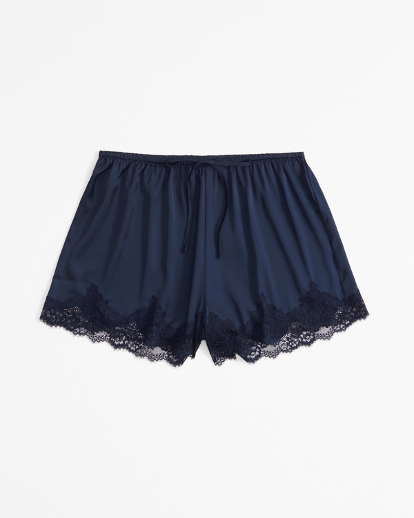 Lace and Satin Sleep Short, Navy