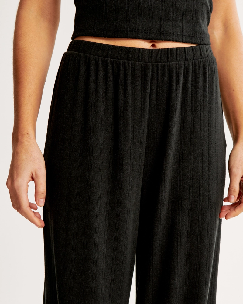Pointelle Wide Leg Pant