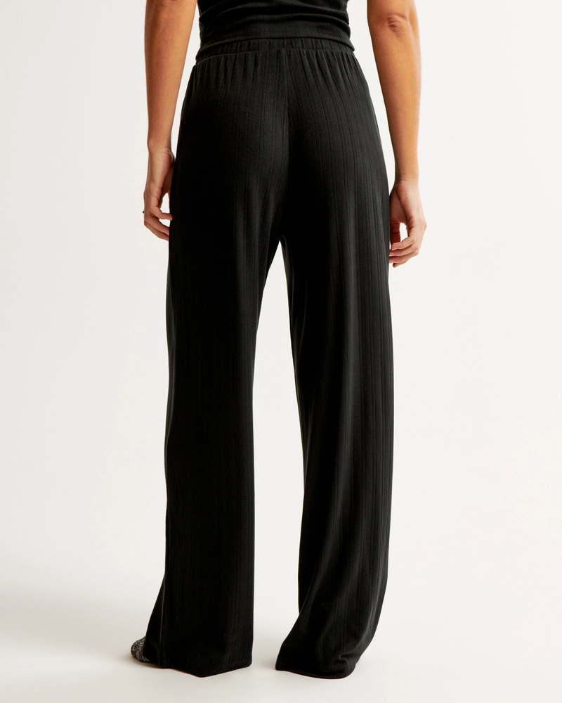 Pointelle Wide Leg Pant