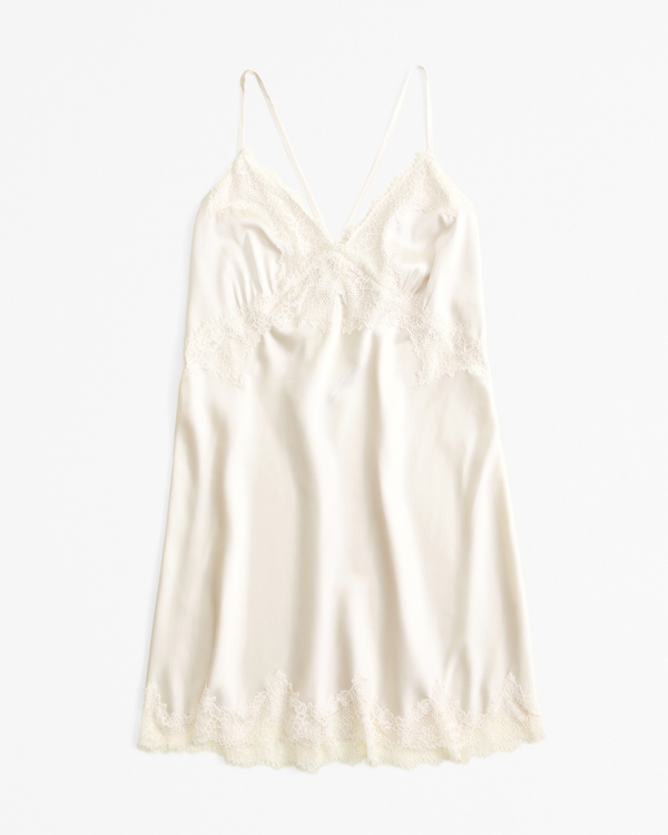 Lace and Satin Nightie, Cream