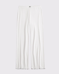 Long-Sleeve Pointelle Sleep Top