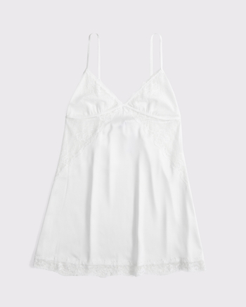 Abercrombie Women's Lace-Trim Nightie | Color: White | Size: SMALL