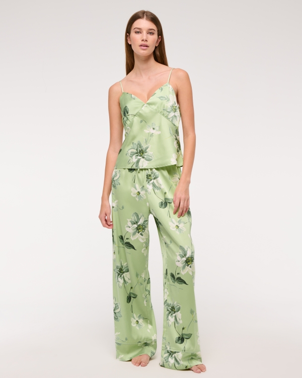Sleep Pant, Green Floral view 1