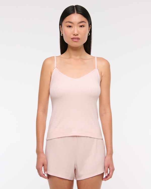 Pointelle Sleep Cami, Soft Rose view 1