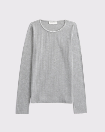 Long-Sleeve Pointelle Sleep Top from Abercrombie & Fitch - $18.97