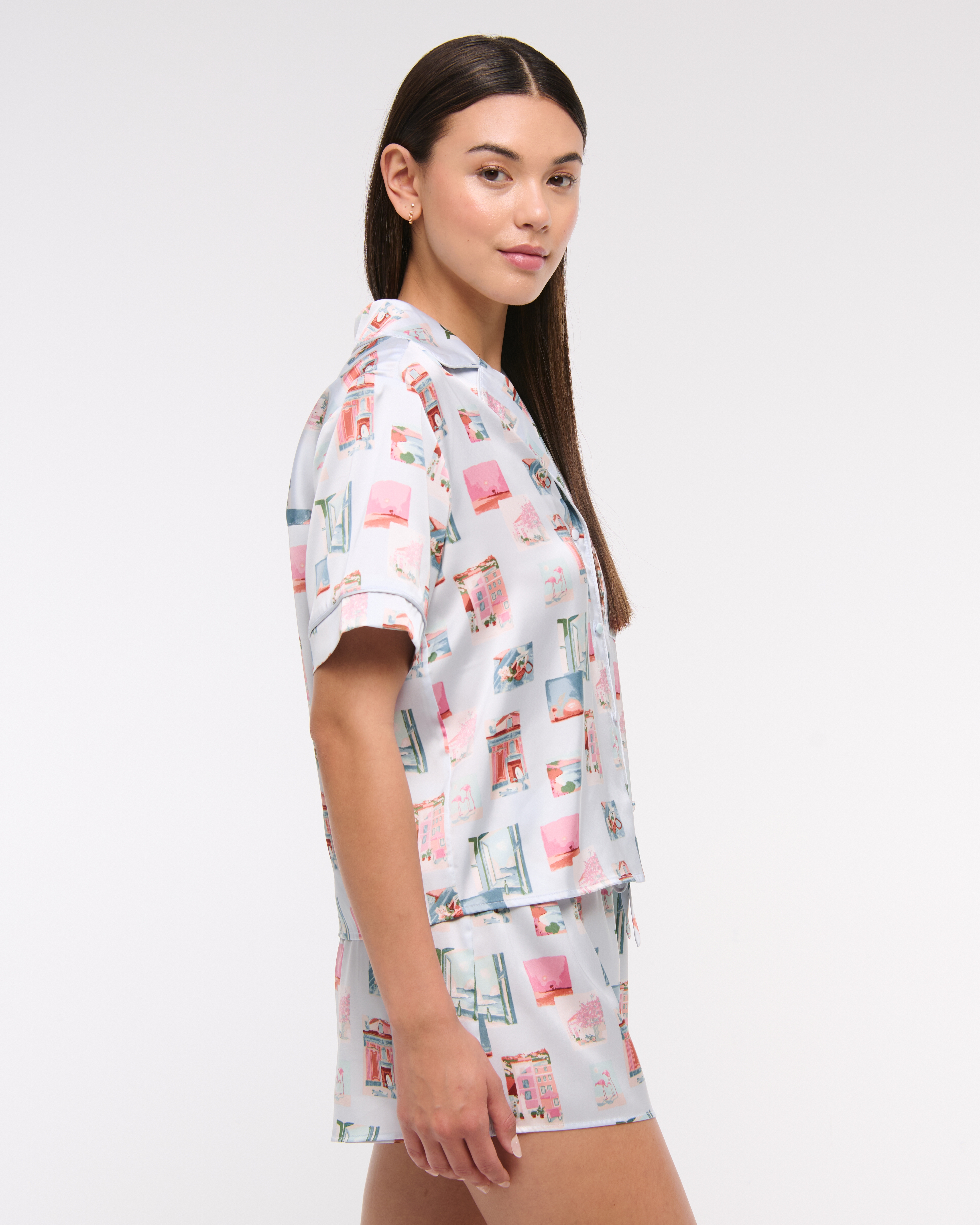SIXPAD Sleep Top (Short Sleeve) L ベージュ SleepWell V-Neck Short Sleeve Tee | HUE